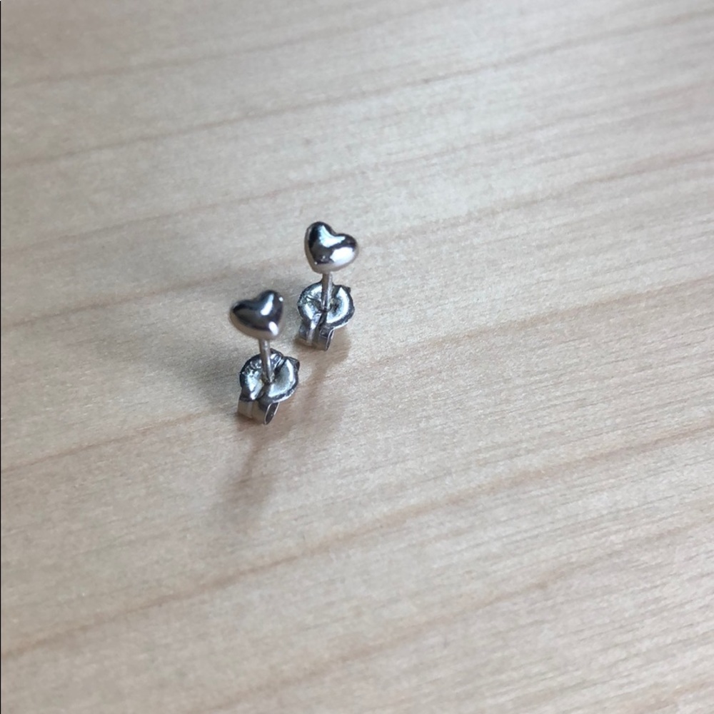 Solid 14K mini heart earrings